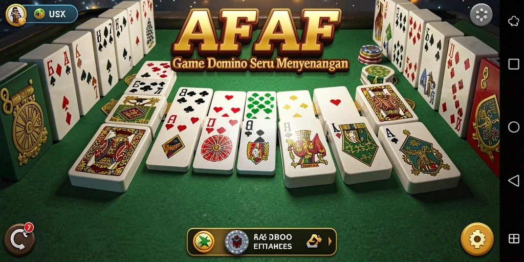 Tampilan gameplay AFAF yang seru dan interaktif dalam permainan Domino.