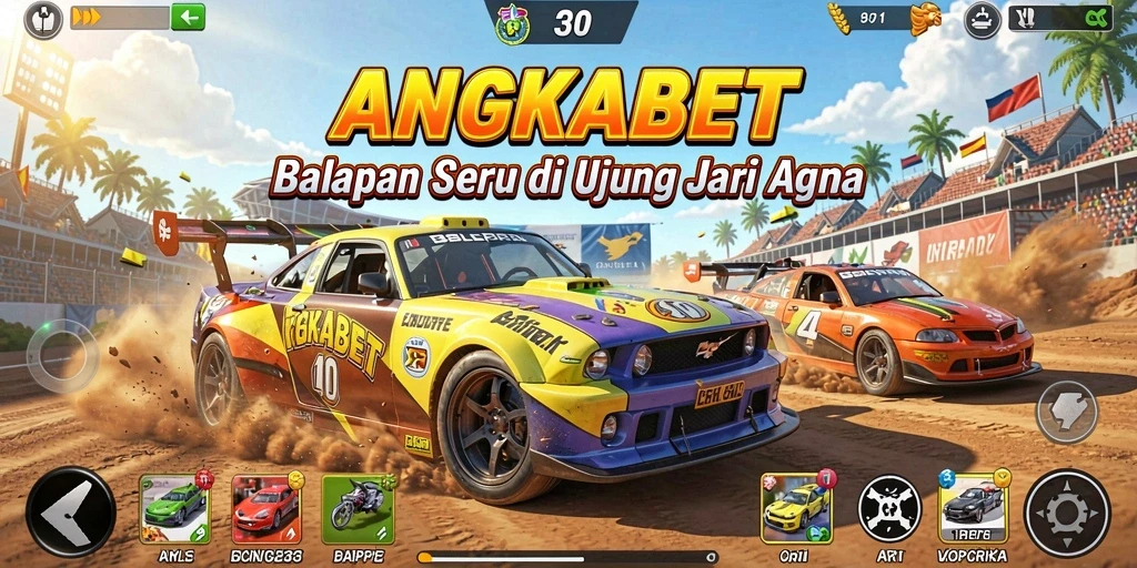 Screenshot dari gameplay balapan yang mendebarkan di ANGKABET.