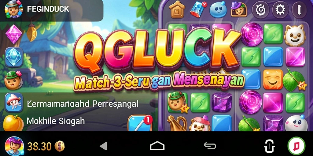 Tampilan menarik dari gameplay QGLUCK yang seru dan menantang.